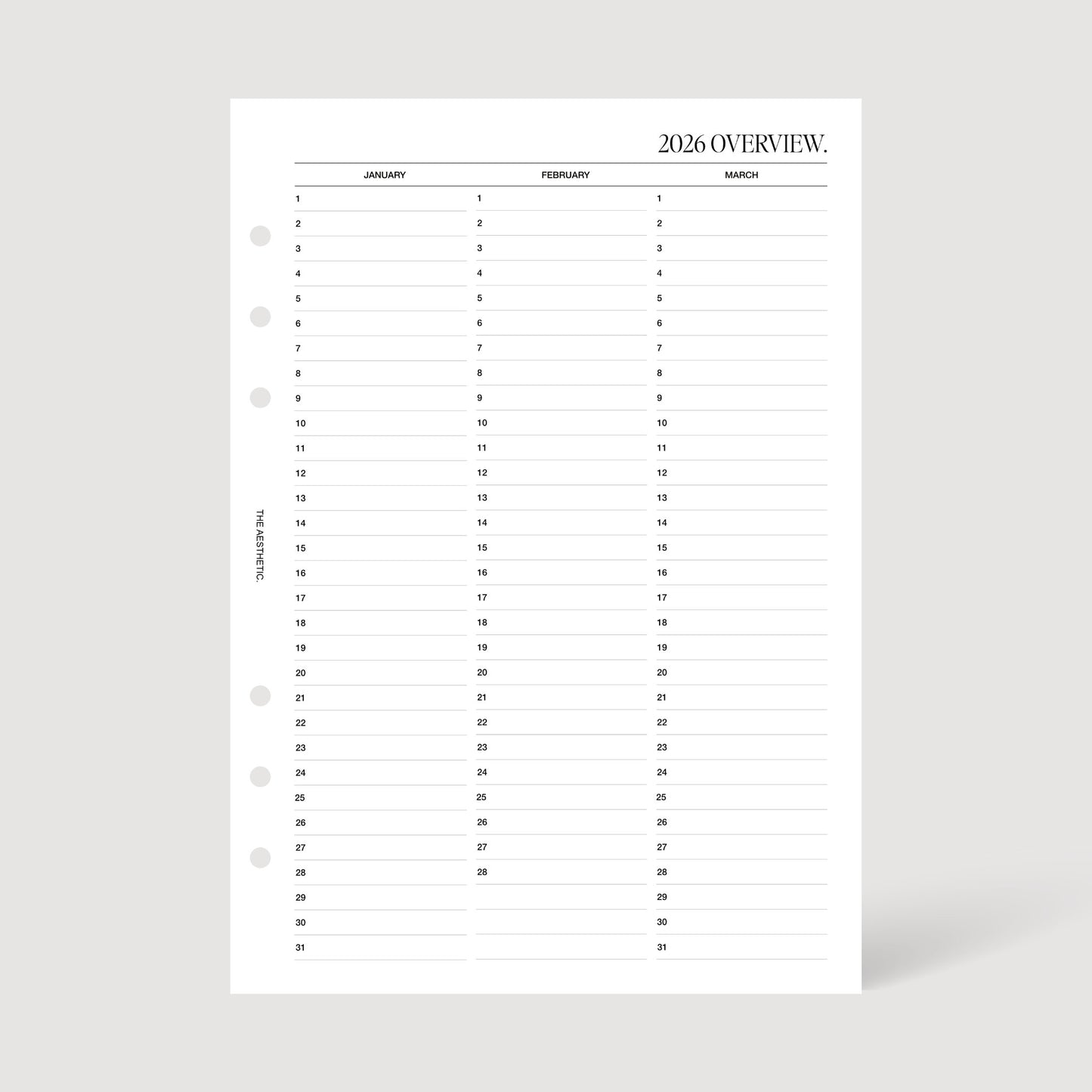 2026 YEAR OVERVIEW INSERTS
