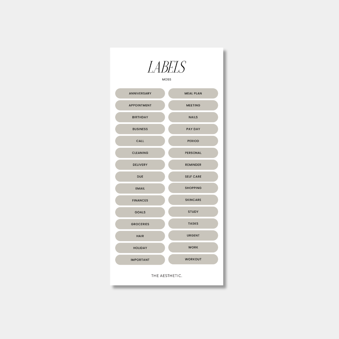 Digital Label Stickers | Palette 01