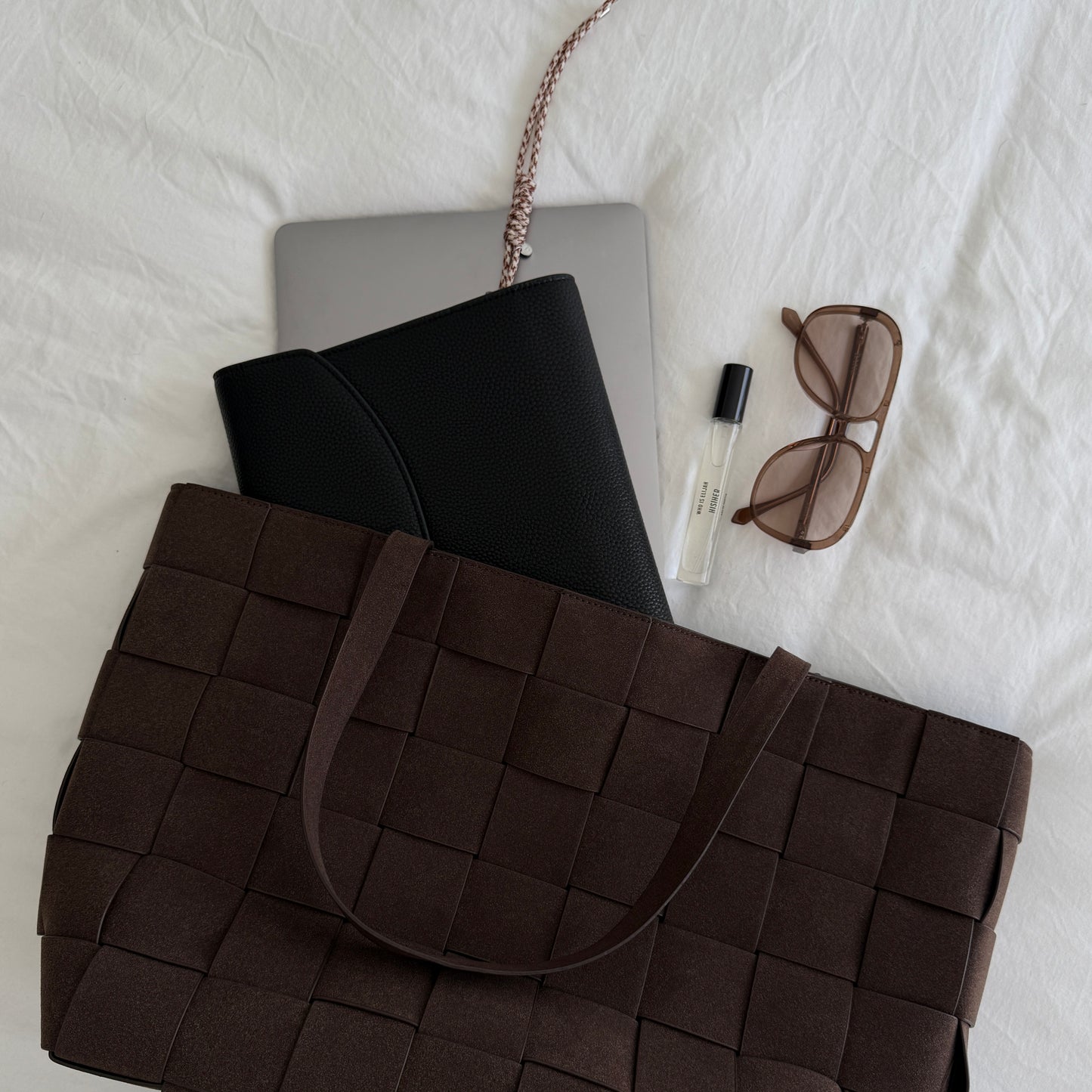 BLACK LEATHER PLANNER COVER