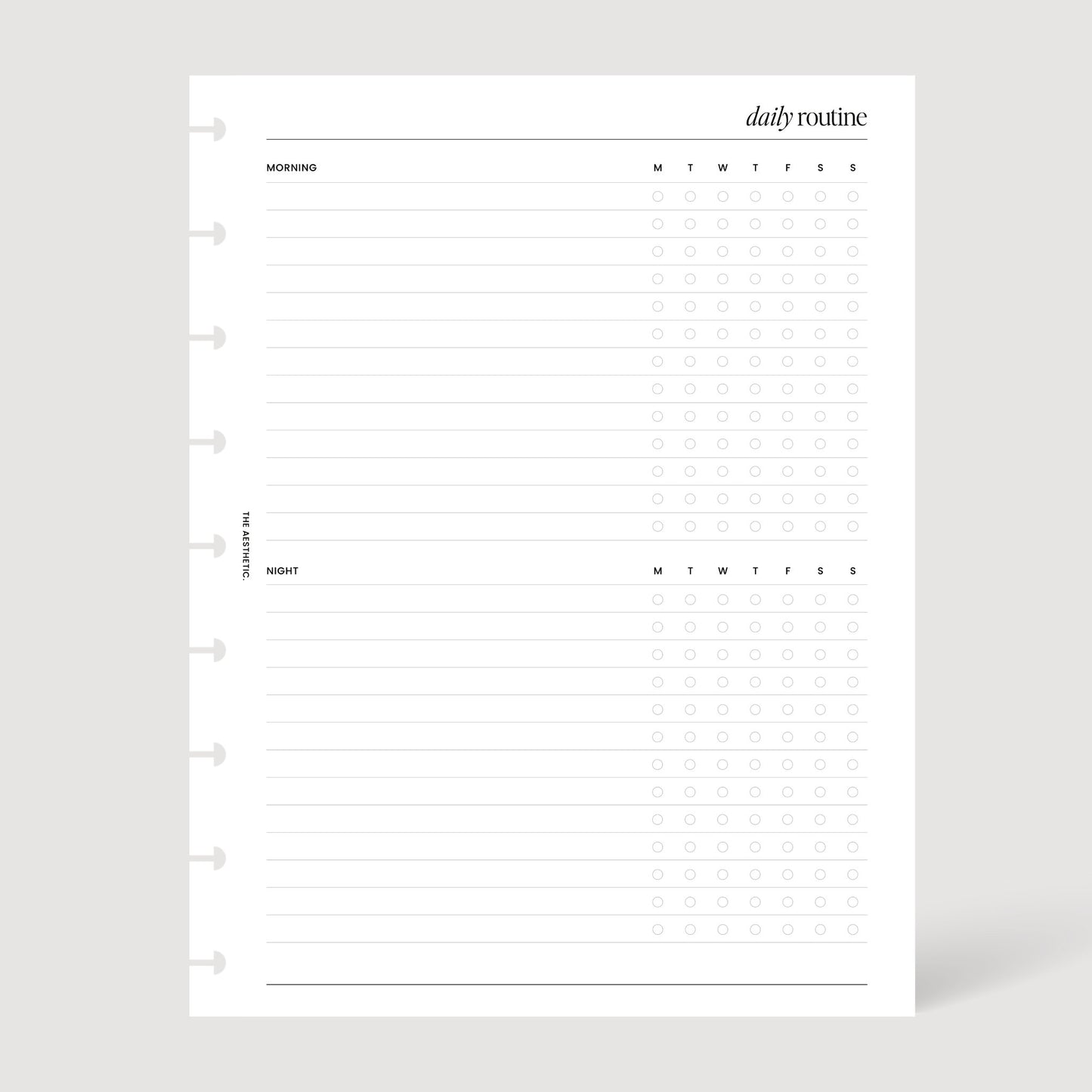 Daily Routine Planner Inserts