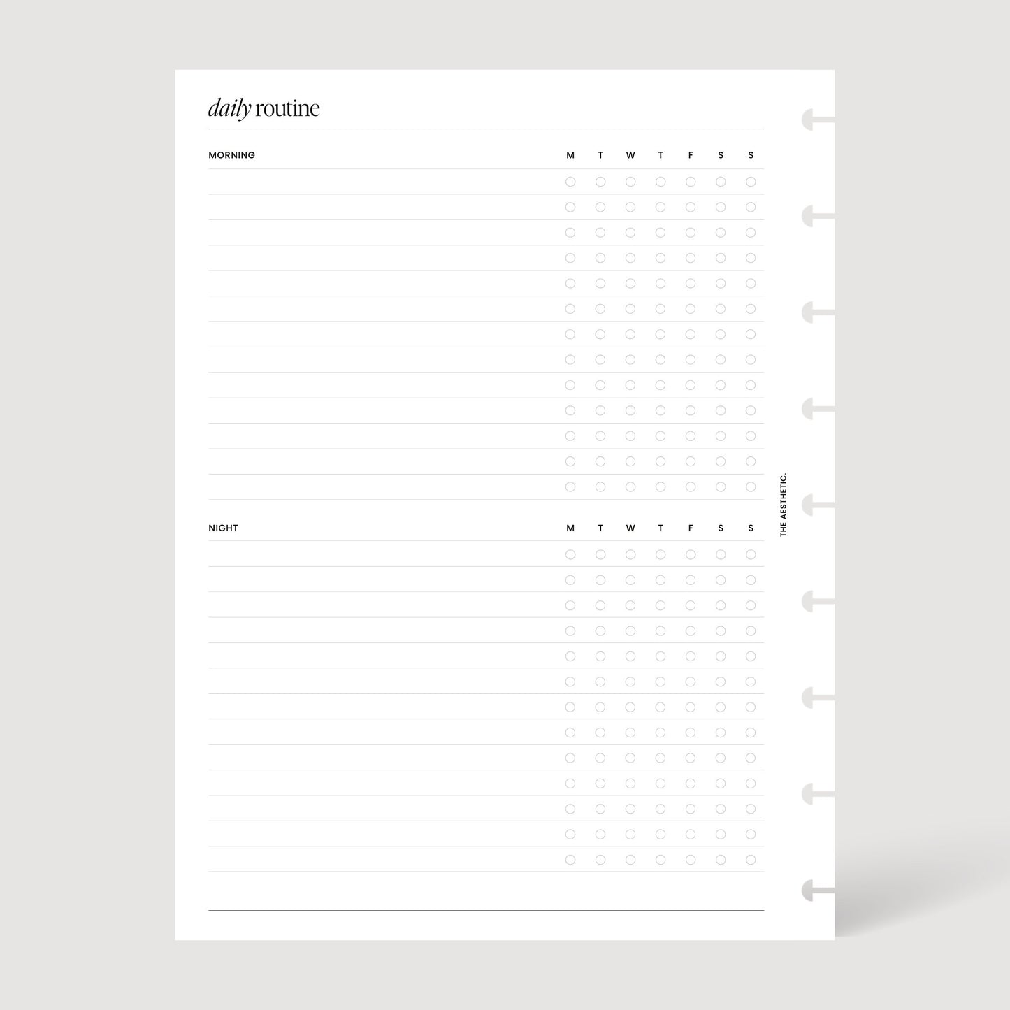 Daily Routine Planner Inserts