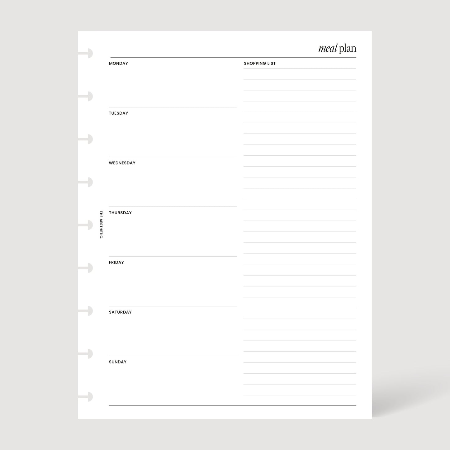 Meal Plan Inserts