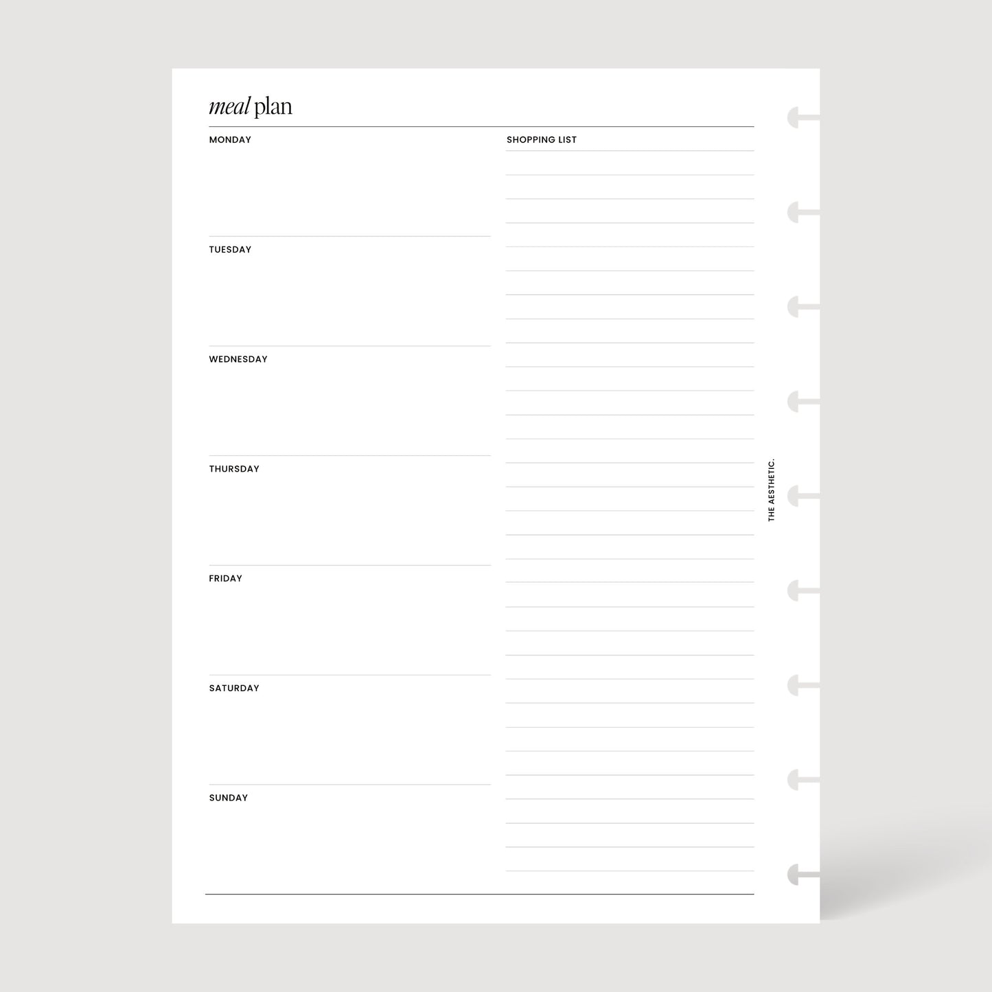 Meal Plan Inserts