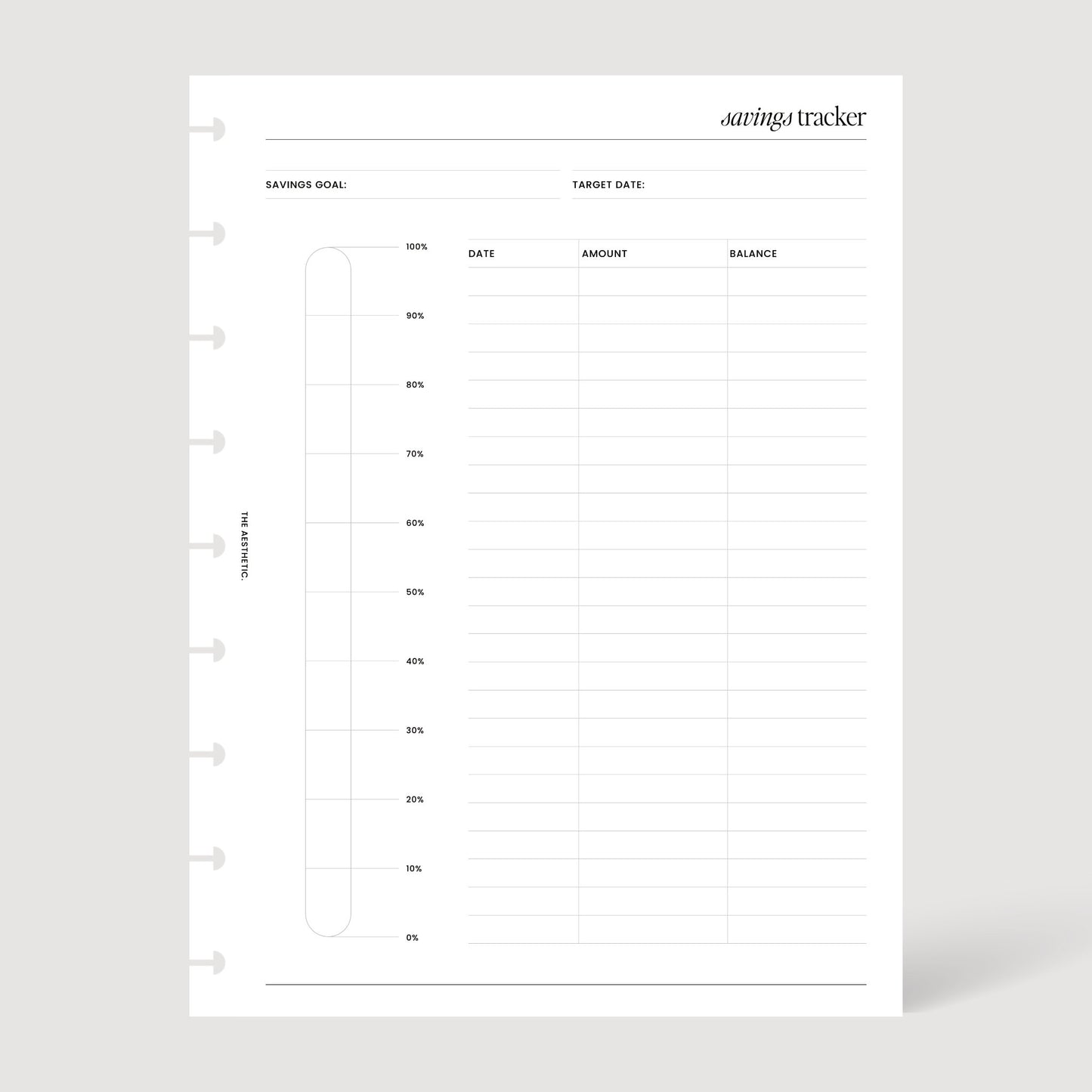 SAVINGS TRACKER INSERTS