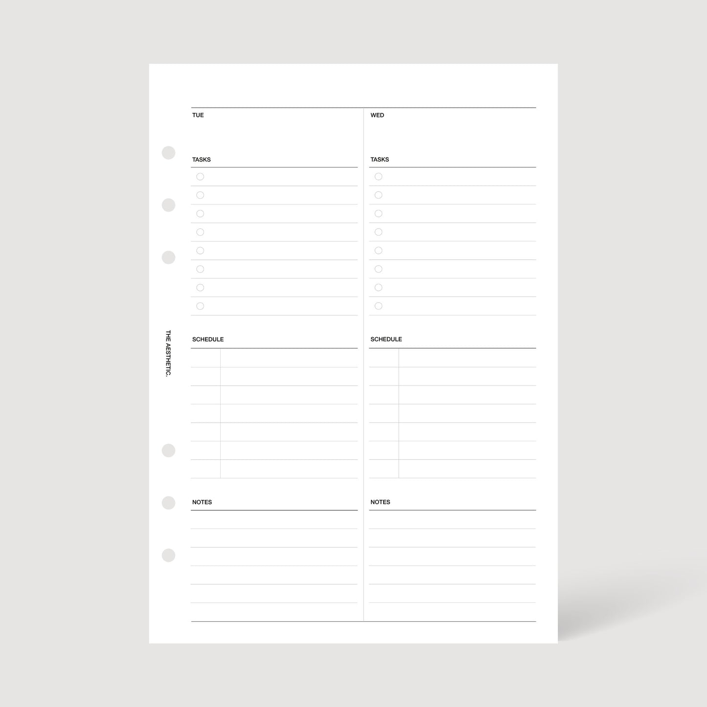 UNDATED WEEKLY PLANNER INSERTS | WEEK ON FOUR PAGES