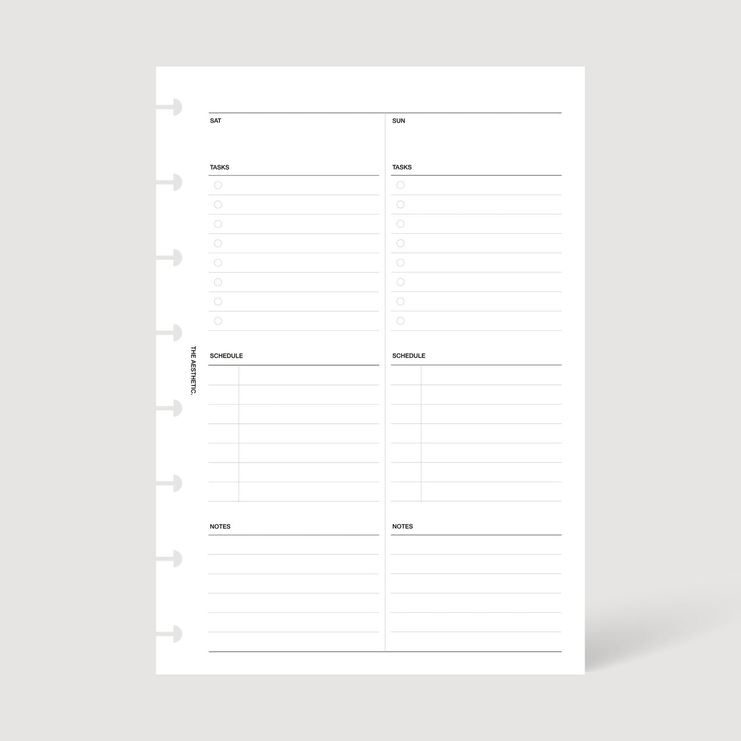 UNDATED WEEKLY PLANNER INSERTS | WEEK ON FOUR PAGES