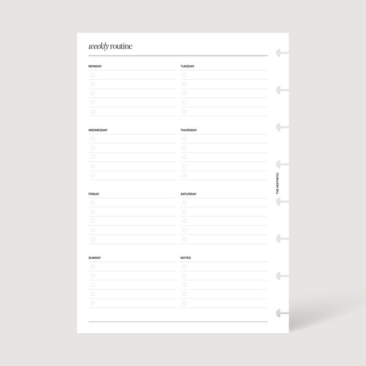 WEEKLY ROUTINE INSERTS | PRINTABLE