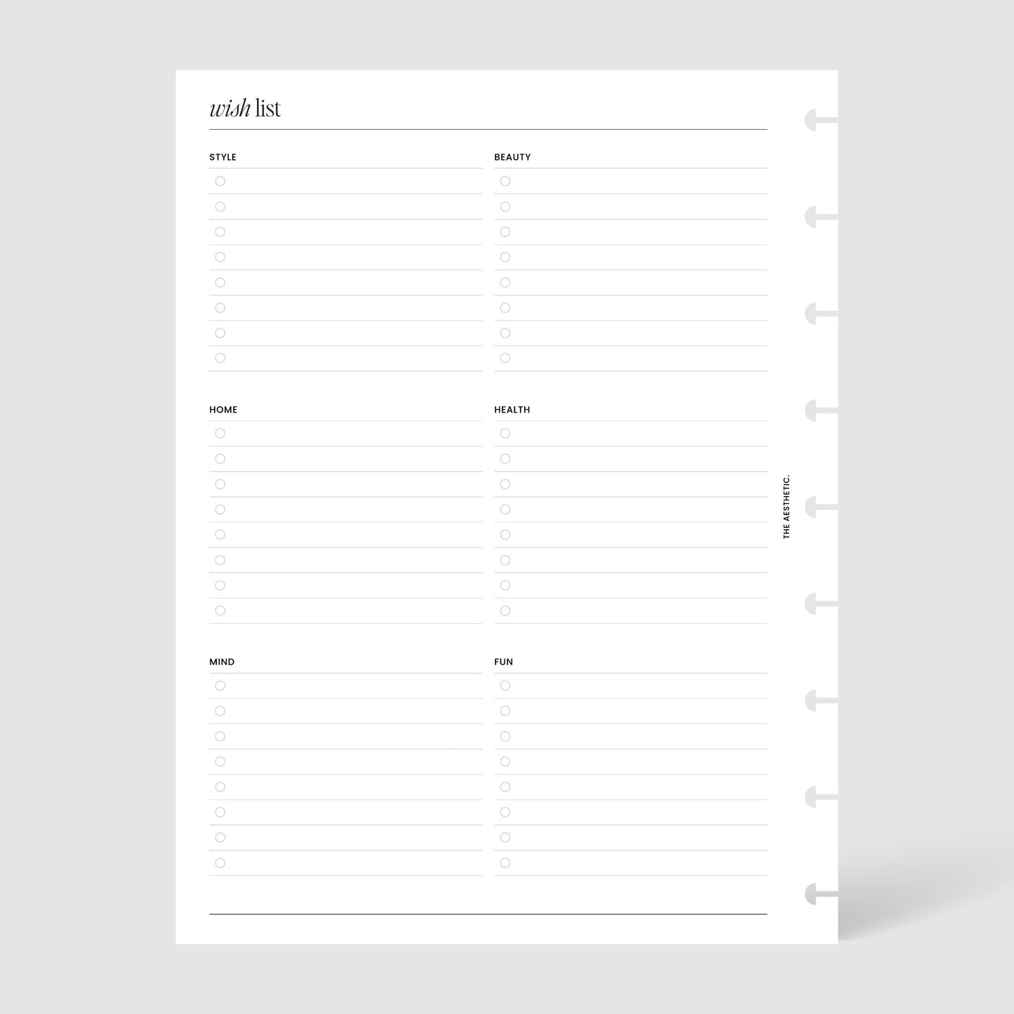 Wish List Inserts