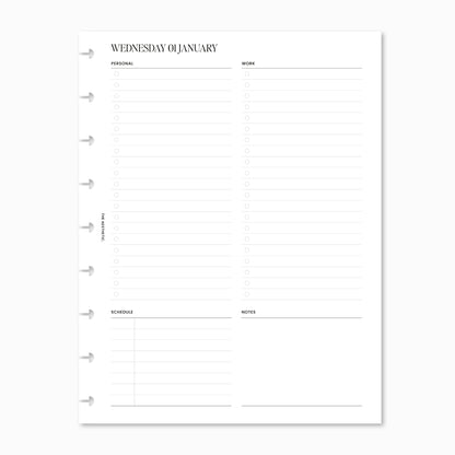 2025 Dated Daily Planner Inserts | Personal & Work Edition | DO1P