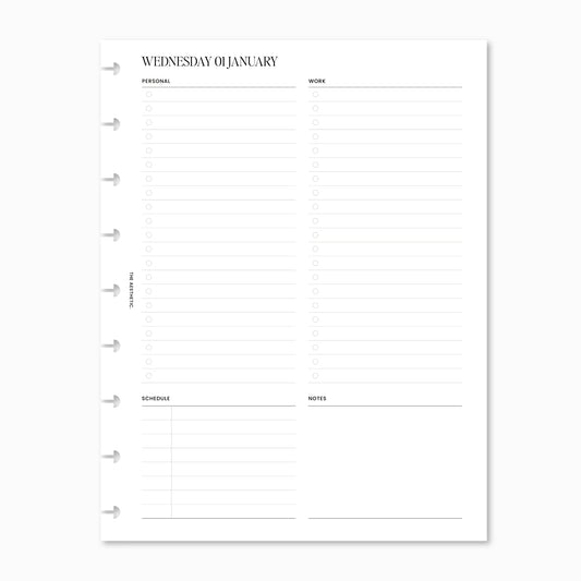 2025 Dated Daily Planner Inserts | Personal & Work Edition | DO1P