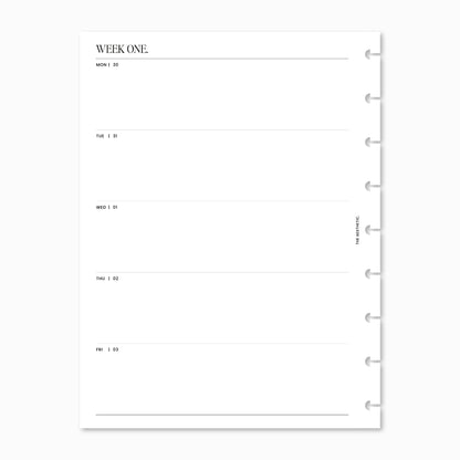 2025 Dated Weekly Planner Inserts Horizontal | WO2P