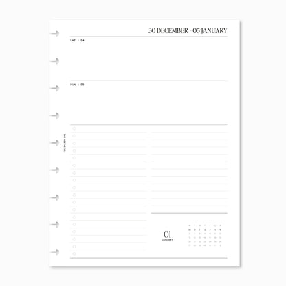 2025 Dated Weekly Planner Inserts Horizontal | WO2P