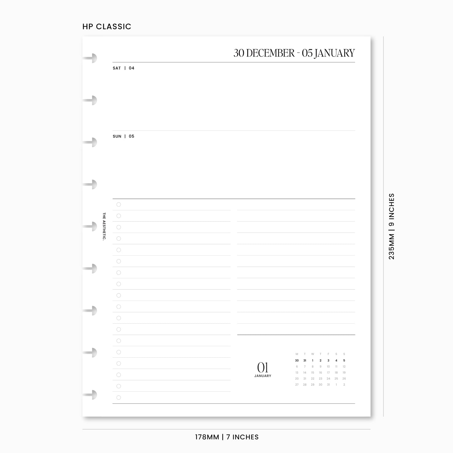 2025 Dated Weekly Planner Inserts Horizontal | WO2P