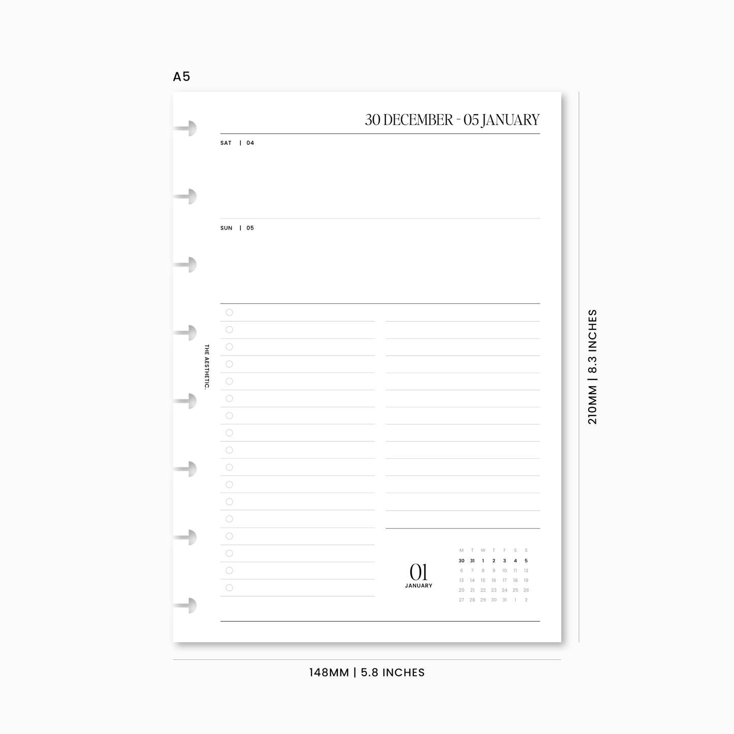 2025 Dated Weekly Planner Inserts Horizontal | WO2P