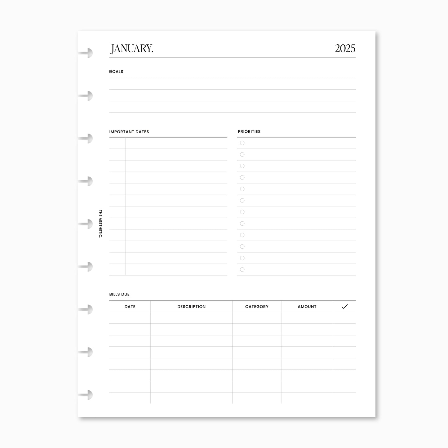 2025 Dated Weekly Schedule Planner Inserts | WO2P