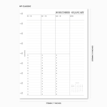 2025 Dated Weekly Schedule Planner Inserts | WO2P