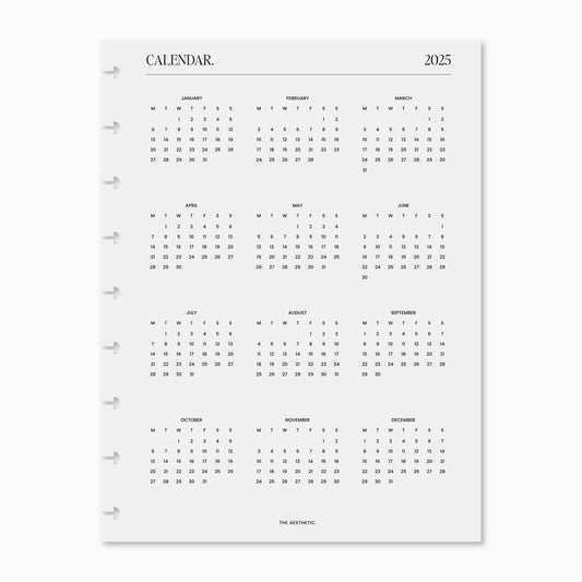 2025 Year Calendar Transparent Dashboard