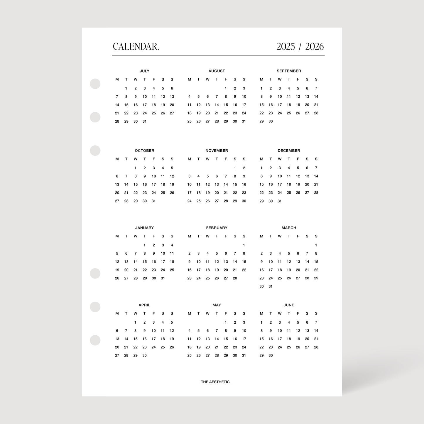 THE 2025/2026 COMPLETE PLANNER INSERTS