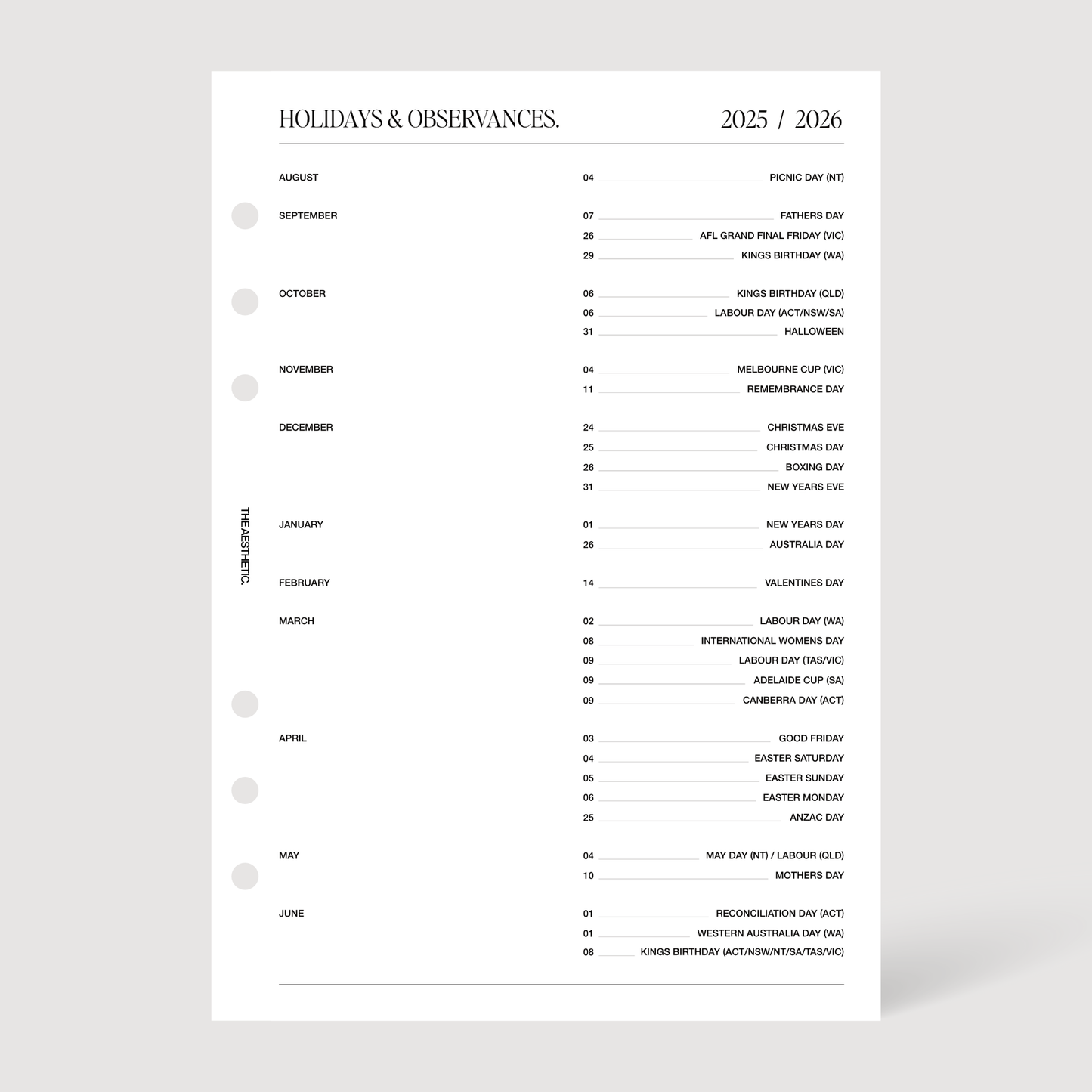 THE 2025/2026 COMPLETE PLANNER INSERTS