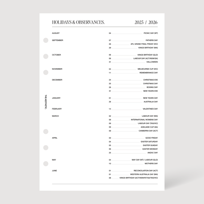 THE 2025/2026 COMPLETE PLANNER INSERTS