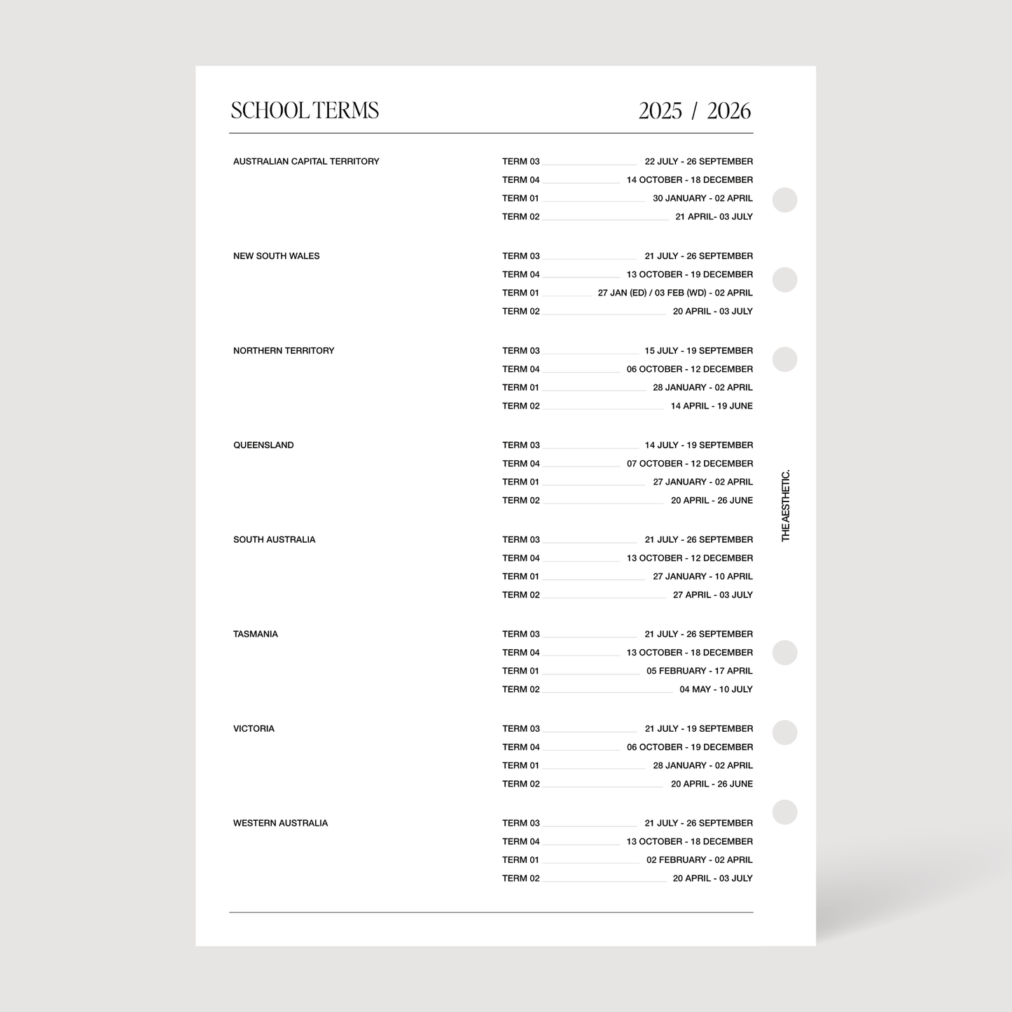 THE 2025/2026 COMPLETE PLANNER INSERTS