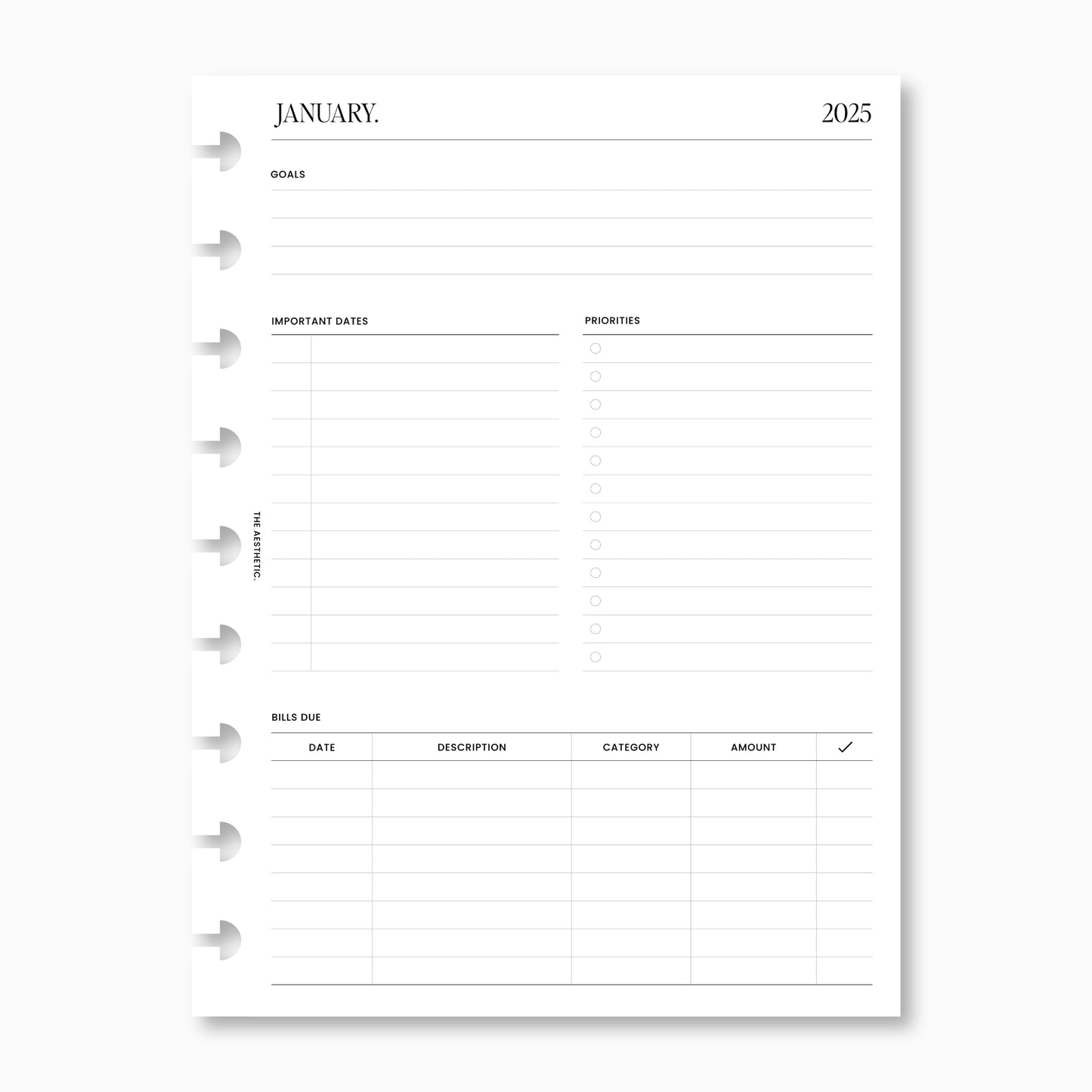 2025 Dated Weekly Planner Inserts Horizontal | WO2P