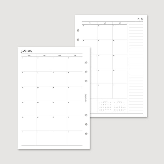 2026 MONTHLY PLANNER INSERTS