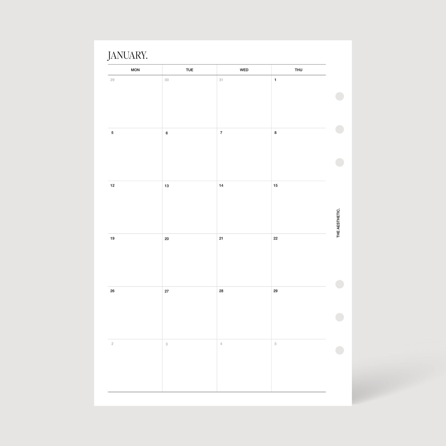 2026 MONTHLY PLANNER INSERTS