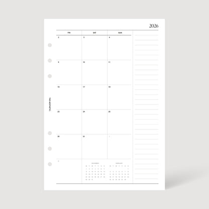 2026 MONTHLY PLANNER INSERTS