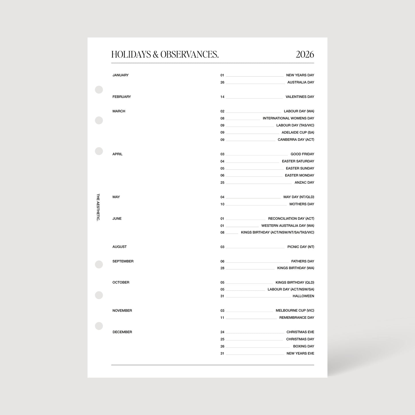 2026 COMPLETE PLANNER INSERTS