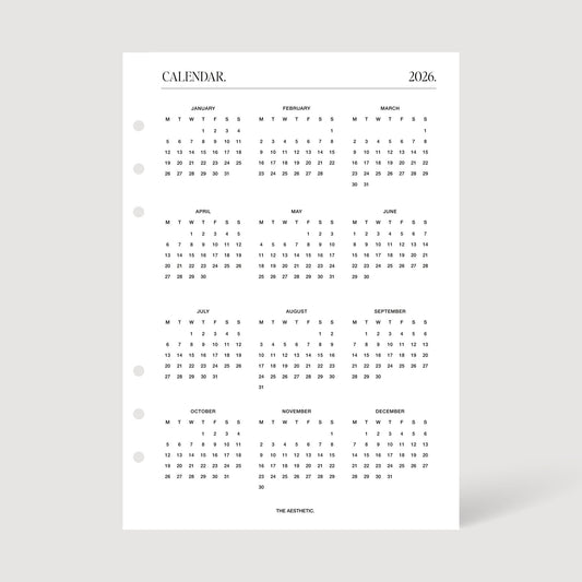 2026 YEAR CALENDAR & HOLIDAYS/SCHOOL TERMS INSERTS
