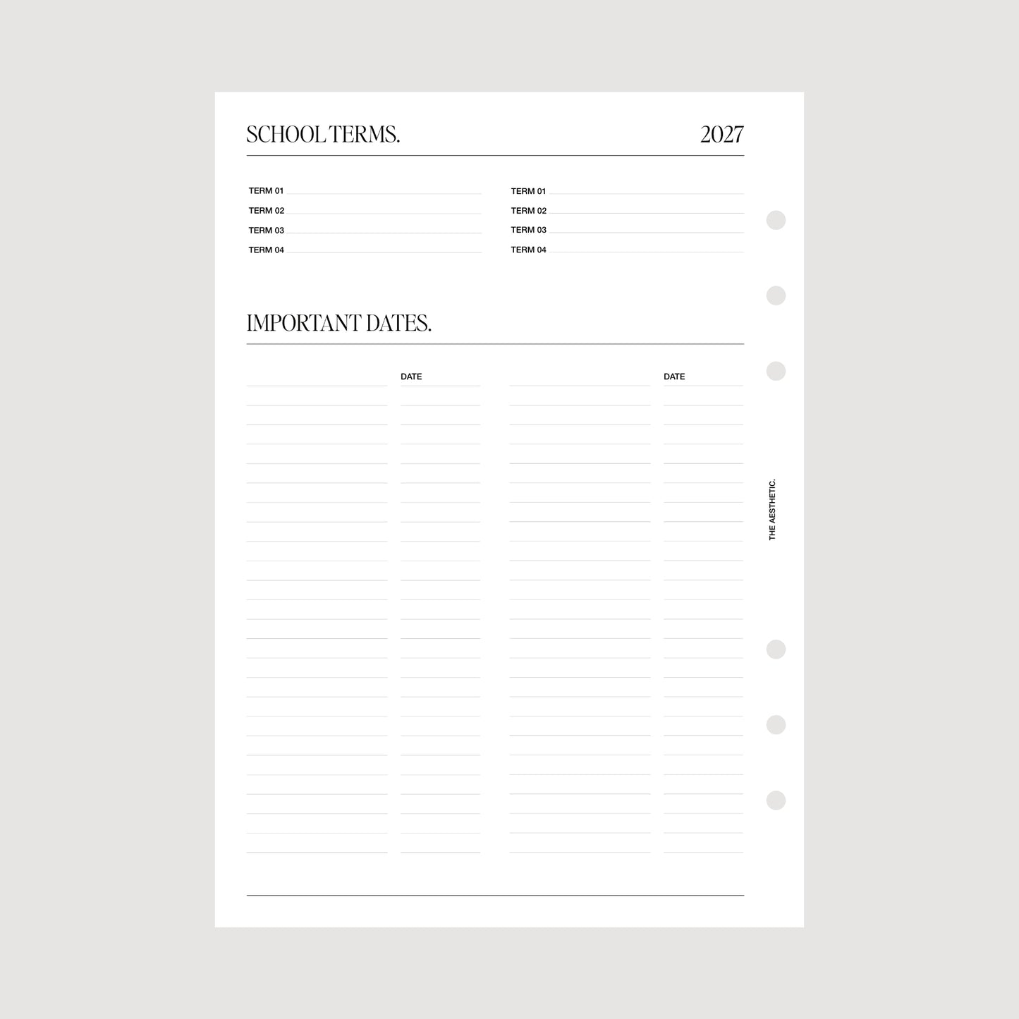 2027 COMPLETE PLANNER INSERTS
