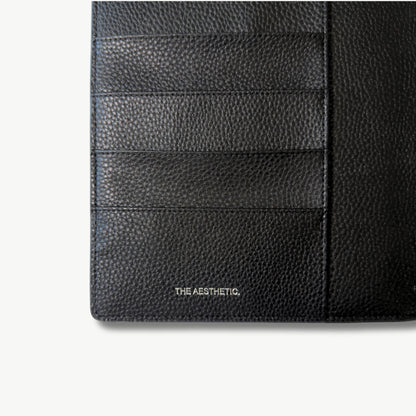BLACK LEATHER PLANNER COVER