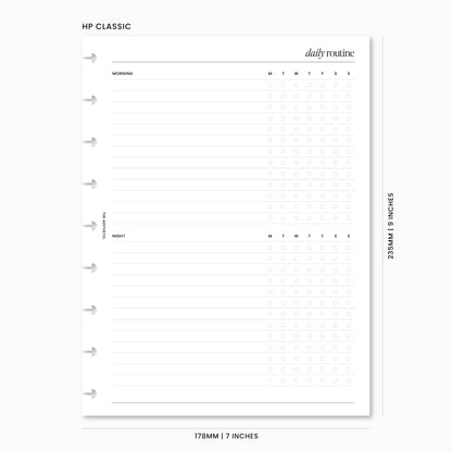 Daily Routine Planner Inserts | Morning & Night