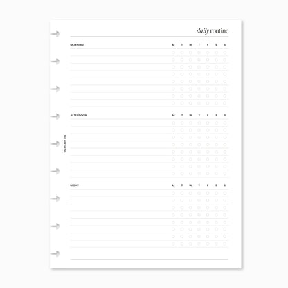 Daily Routine Planner Inserts | Morning / Afternoon / Night