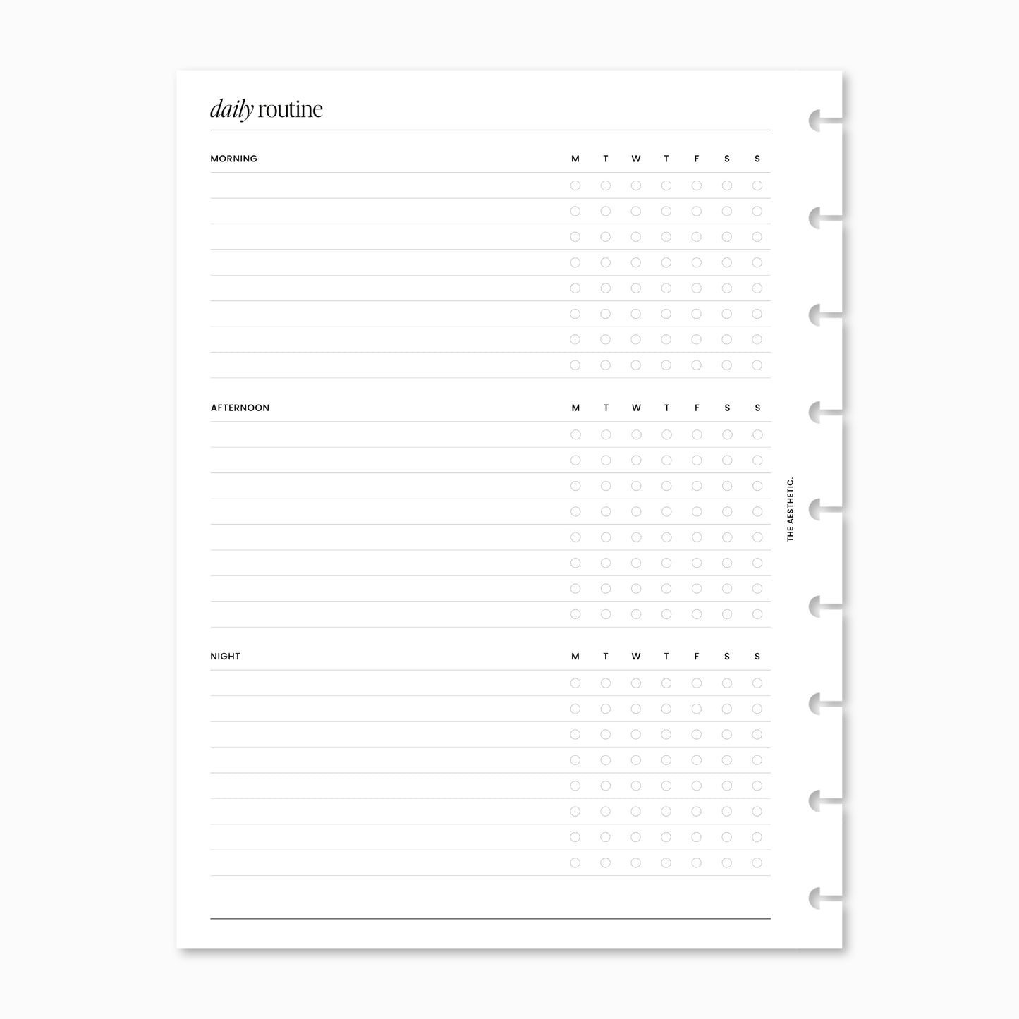 Daily Routine Planner Inserts | Morning / Afternoon / Night