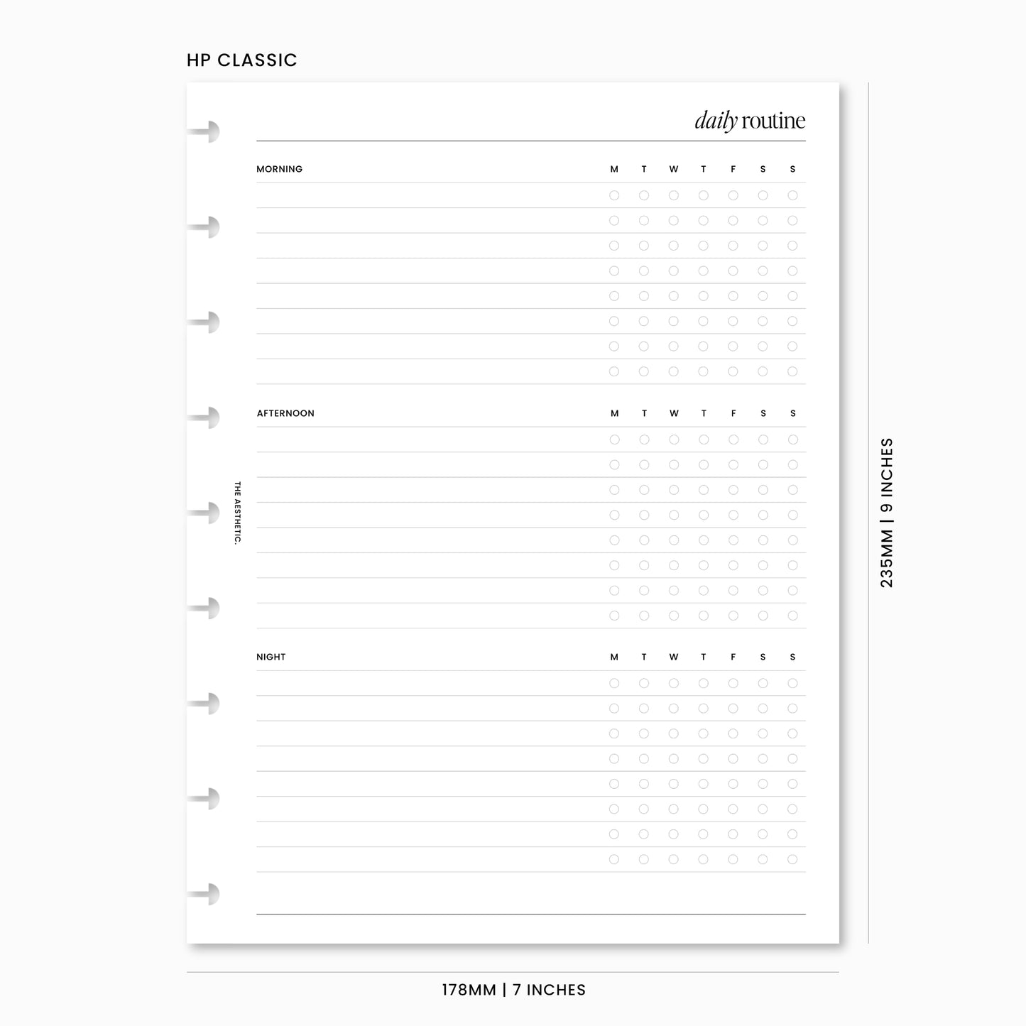 Daily Routine Planner Inserts | Morning / Afternoon / Night