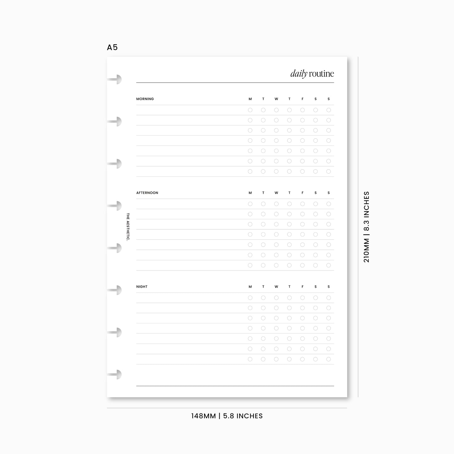 Daily Routine Planner Inserts | Morning / Afternoon / Night