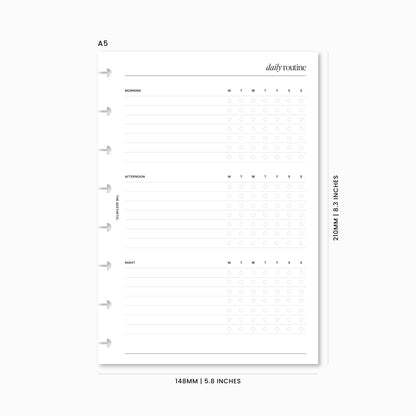 Daily Routine Planner Inserts | Morning / Afternoon / Night