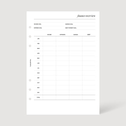 FINANCIAL PLANNER INSERTS | PRINTABLE