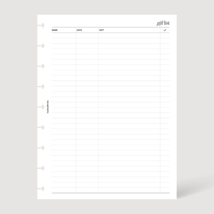 GIFT LIST INSERTS