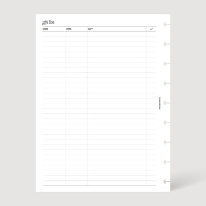 GIFT LIST INSERTS