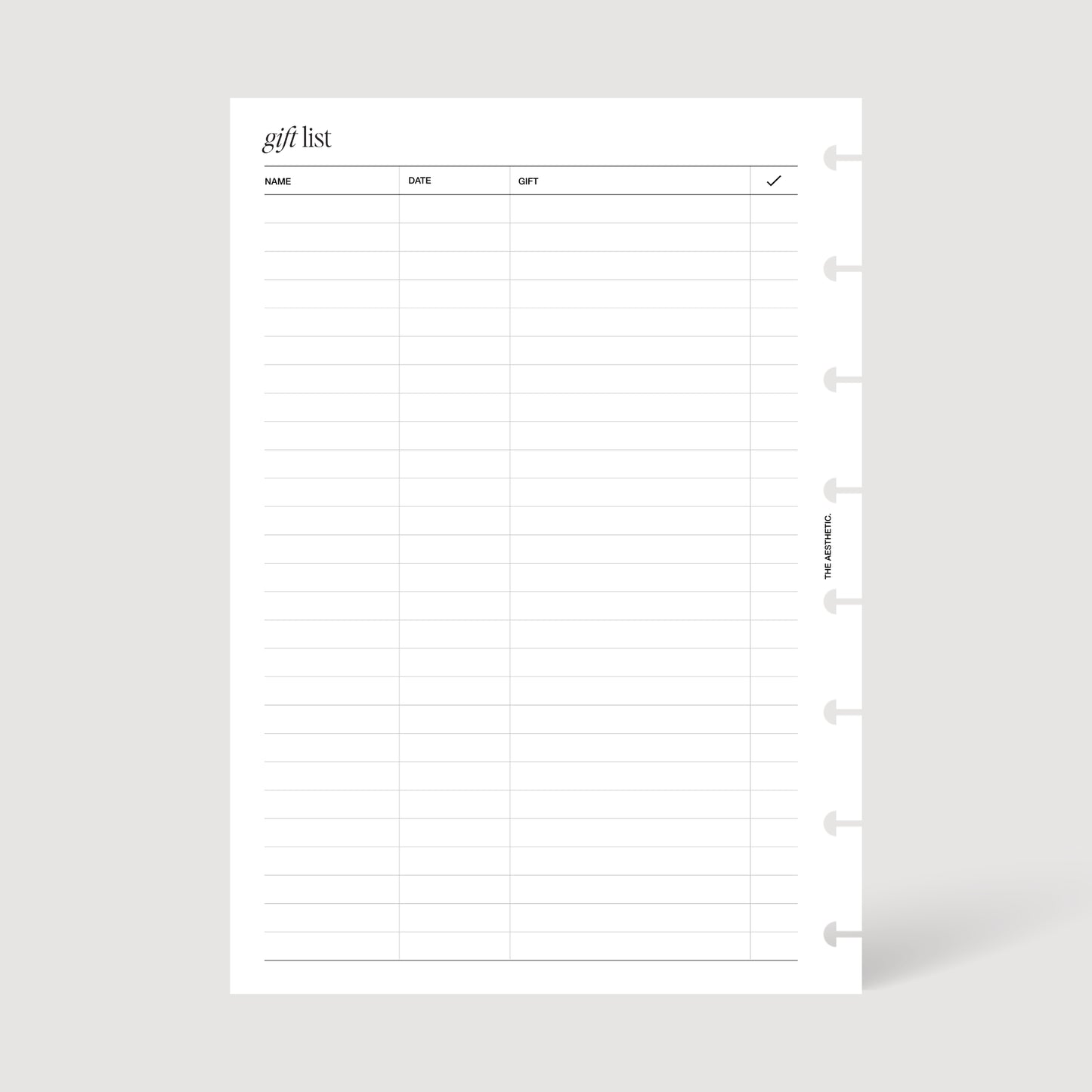 GIFT LIST INSERTS | PRINTABLE