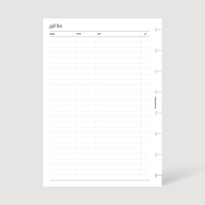 GIFT LIST INSERTS | PRINTABLE