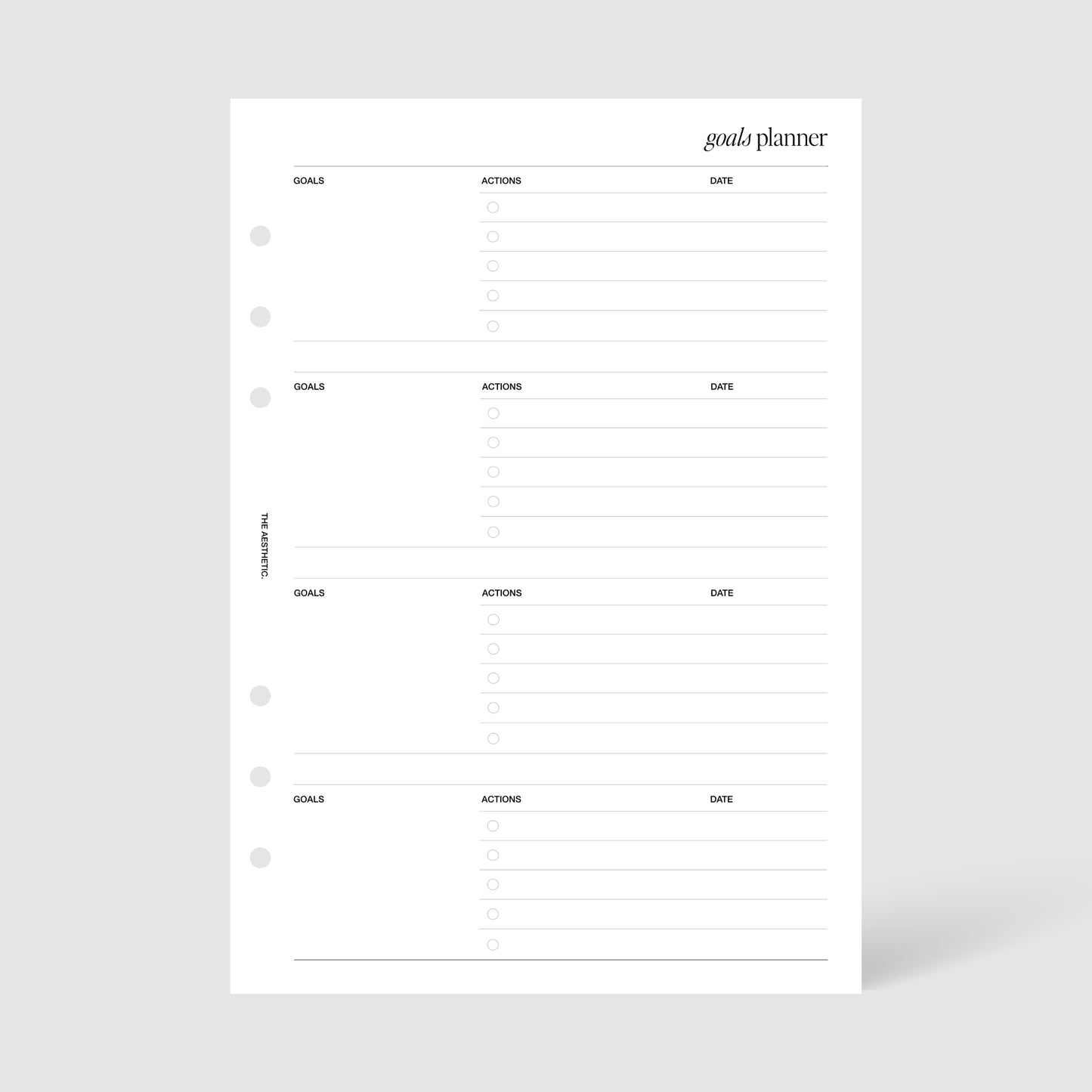 GOALS PLANNER INSERTS | PRINTABLE