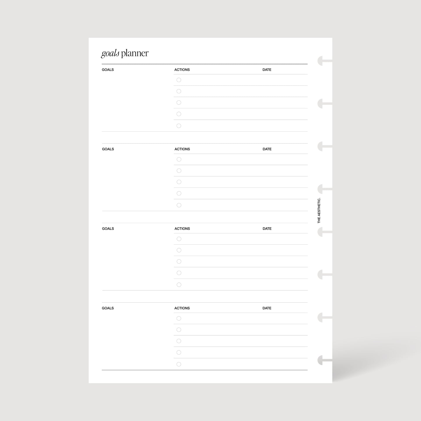 GOAL PLANNER INSERTS