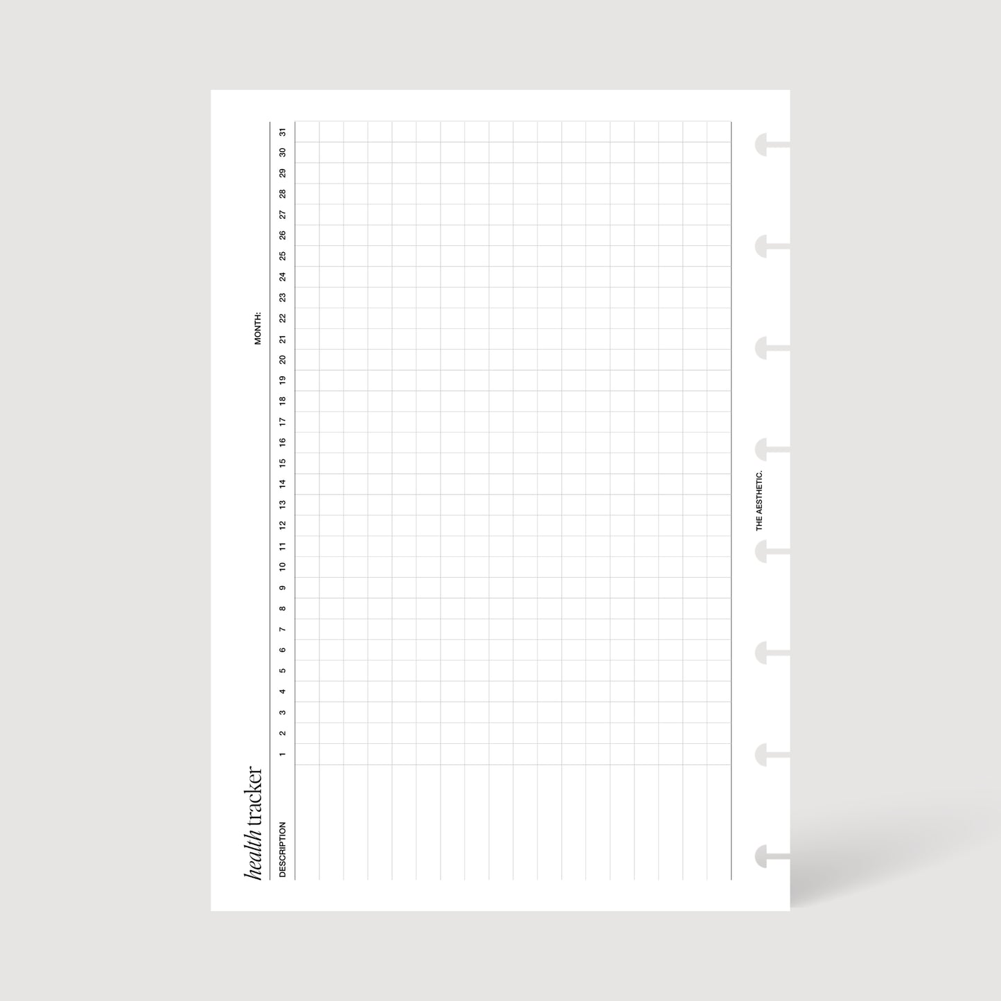 HEALTH TRACKER INSERTS | PRINTABLE