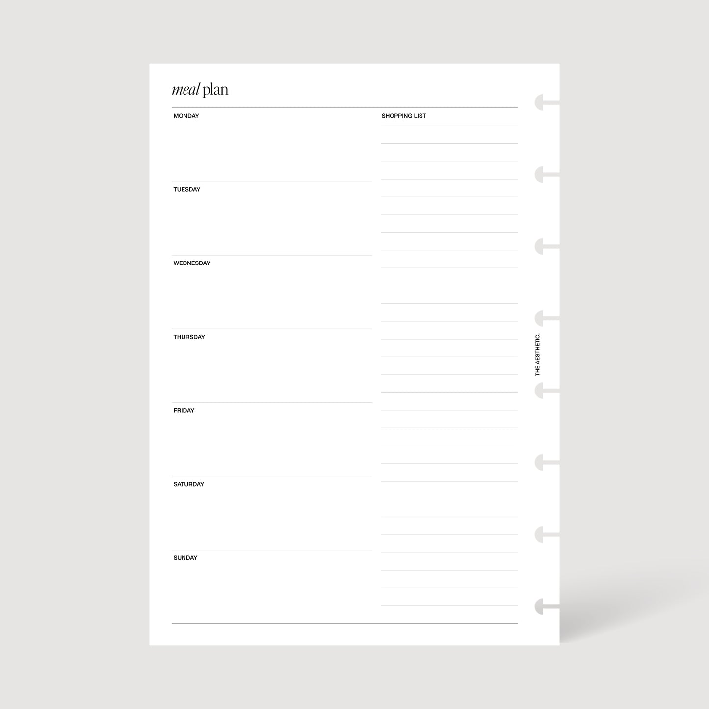 MEAL PLAN INSERTS | PRINTABLE