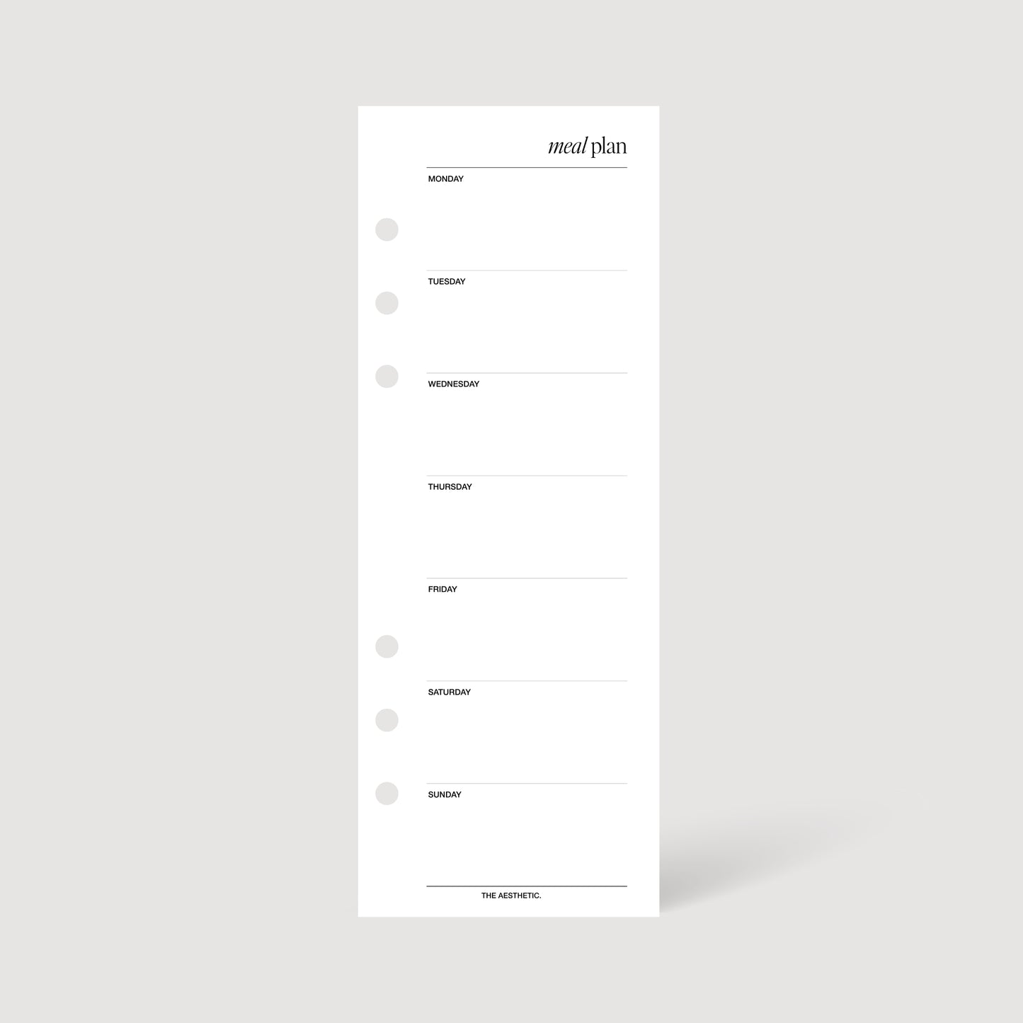 MEAL PLAN SKINNY INSERTS | PRINTABLE