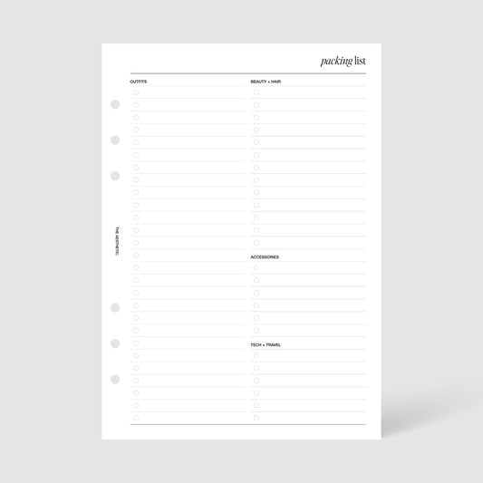 PACKING LIST INSERTS